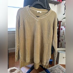 Easel Mustard V-Neck Sweater